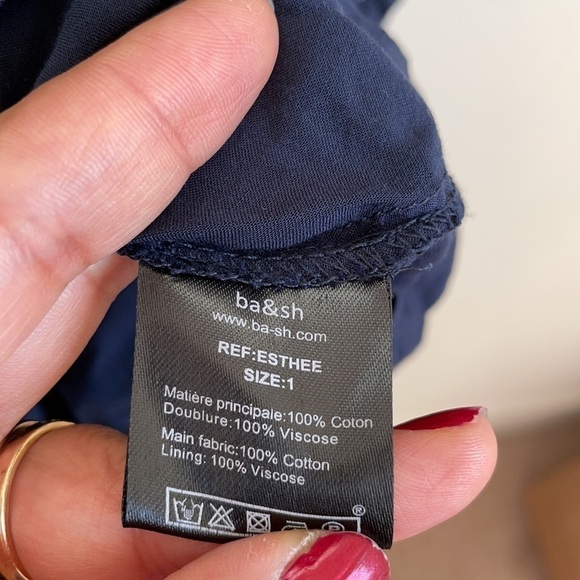 Ba&sh Navy Esthee lace mini A-line  dress Small - Picture 4 of 5